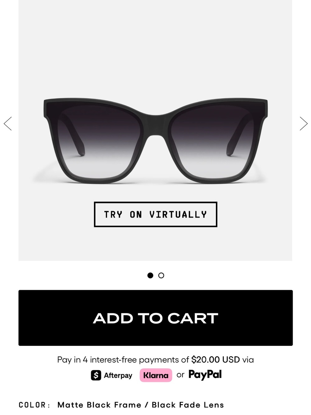 Quay Australia Matte Black Frame with Black Fade Lenses Sunglasses